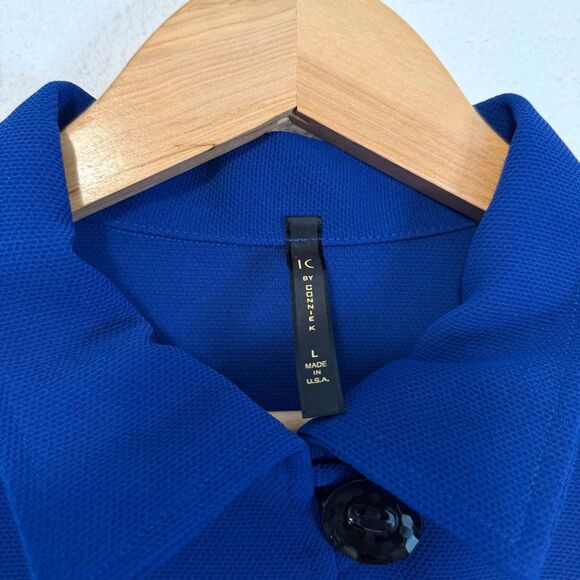 IC by Connie K Cobalt Blue Button Down Jacket Size Large - Picture 4 of 7